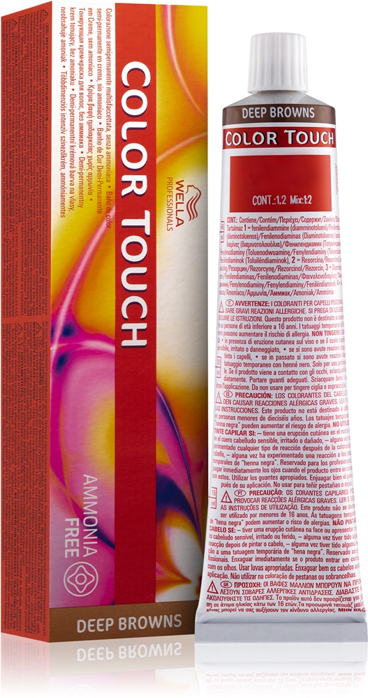 Полуперманентная краска для волос Wella Professionals Color Touch Deep Browns коричневая, с покрытием седины, 60 мл, оттенок 5/75