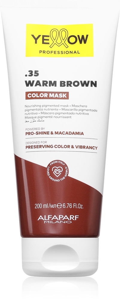Маска для волос Yellow Professional Color Mask тонирующая, восстанавливает яркость цвета,, 200 мл, оттенок .35 Warm Brown