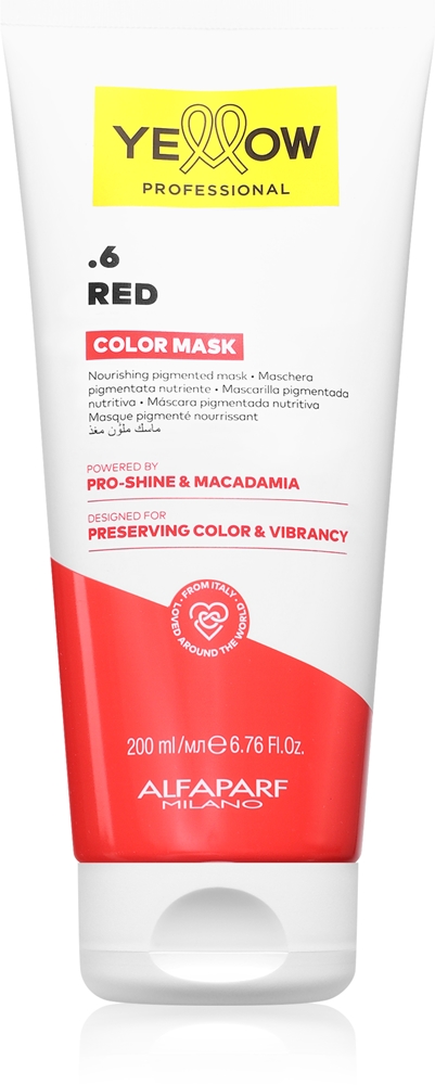 Маска для волос Yellow Professional Color Mask тонирующая, восстанавливает яркость цвета,, 200 мл, оттенок .6 Red