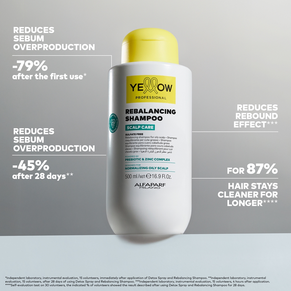 Шампунь для жирной кожи головы Yellow Professional Scalp Care Rebalancing Shampoo балансирующий, 500 мл — фото 3