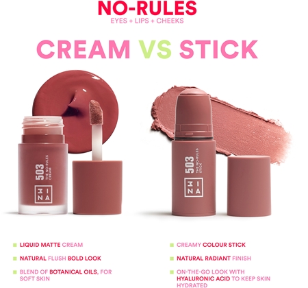 3INA The No-Rules Stick Multifunktionaler Stift für Augen, Lippen und Wangen