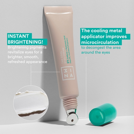 3INA The Cool Eyes Cream gel refrescante para os olhos com cafeína