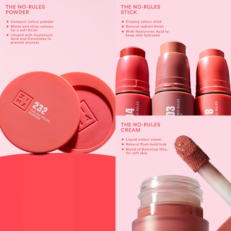 3INA The No-Rules Powder multifunkční líčidlo pro oči, rty a tvář