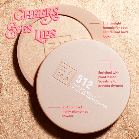 3INA The No-Rules Powder multifunkční líčidlo pro oči, rty a tvář