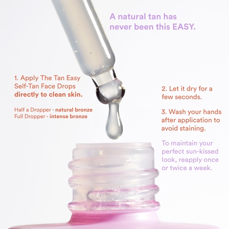 3INA The Tan Easy Self-Tan Face Drops önbarnító cseppek az arcra