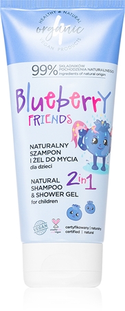 4Organic Blueberry gel de ducha y champú 2en1 para niños
