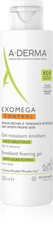 A-Derma Exomega Control Emollient Foaming Gel Pehmendav ja vahutav geel kuivale ja atoopilisele nahale