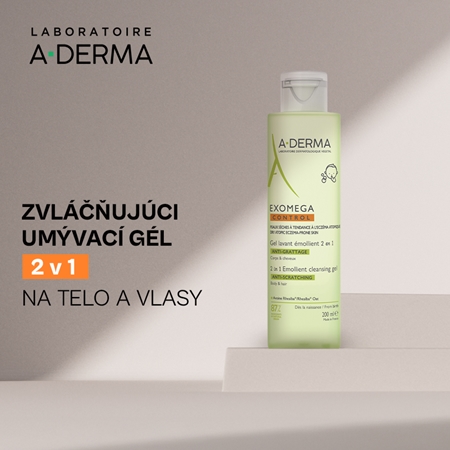 A-Derma Exomega Control 2 in 1 Emollient Cleansing Gel sprchový gél pre suchú až atopickú pokožku