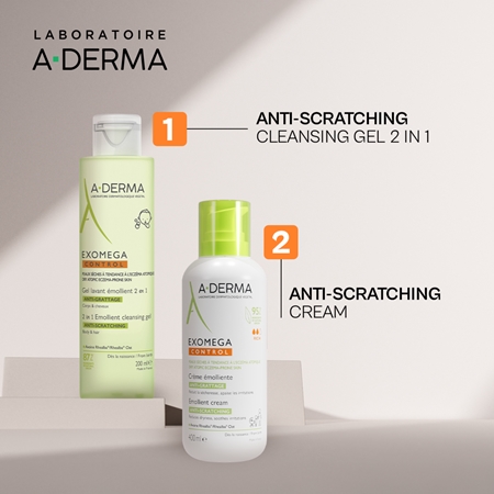 A-Derma Exomega Control 2 in 1 Emollient Cleansing Gel τζελ για ντους για ξηρό και ατοπικό δέρμα