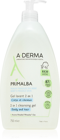 A-Derma Primalba Baby gel de duș pentru corp și păr pentru copii