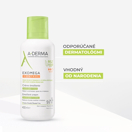 A-Derma Exomega Control Emollient Cream telový krém pre veľmi suchú citlivú a atopickú pokožku