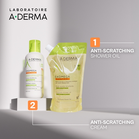 A-Derma Exomega Control Emollient Shower Oil Mīkstinoša dušas eļļa uzpilde