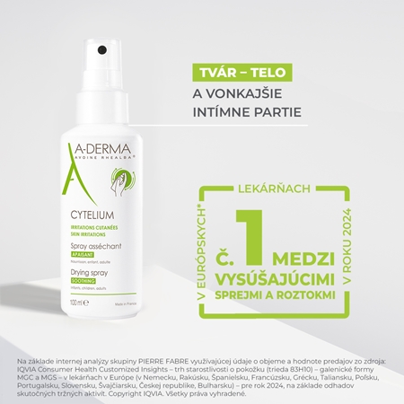 A-Derma Cytelium vysušujúci a upokojujúci sprej pre podráždenú pokožku