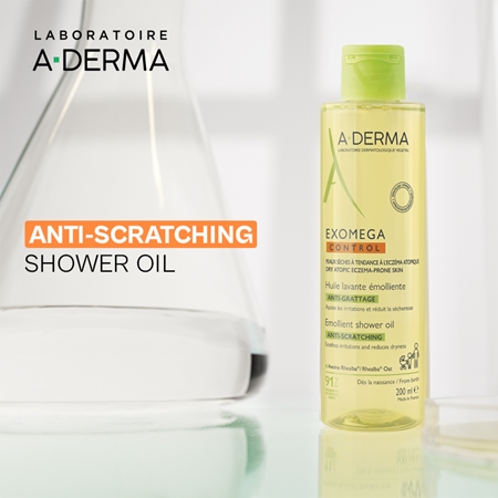 A-Derma Exomega Control Emollient Shower Oil Mīkstinoša dušas eļļa sausai un atopiskai ādai