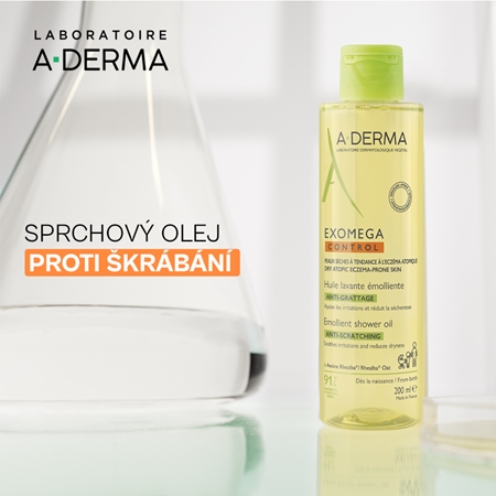 A-Derma Exomega Control Emollient Shower Oil zvláčňující sprchový olej pro suchou až atopickou pokožku