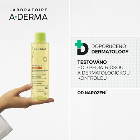 A-Derma Exomega Control Emollient Shower Oil zvláčňující sprchový olej pro suchou až atopickou pokožku