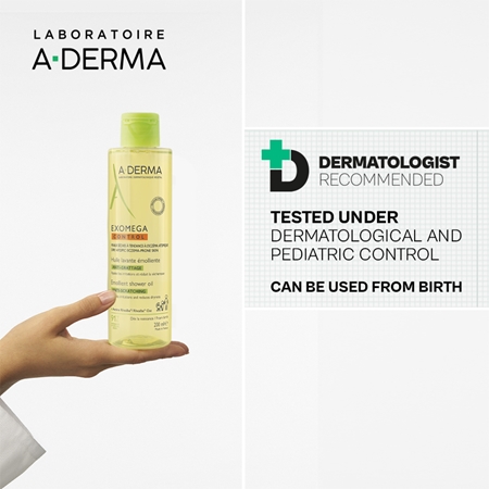 A-Derma Exomega Control Emollient Shower Oil Mīkstinoša dušas eļļa sausai un atopiskai ādai