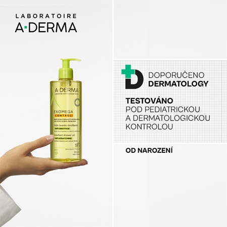 A-Derma Exomega Control Emollient Shower Oil zvláčňující sprchový olej pro suchou až atopickou pokožku