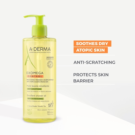 A-Derma Exomega Control Emollient Shower Oil ulei de duș emolient pentru piele uscata spre atopica
