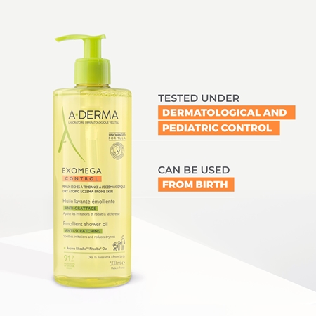 A-Derma Exomega Control Emollient Shower Oil ulei de duș emolient pentru piele uscata spre atopica