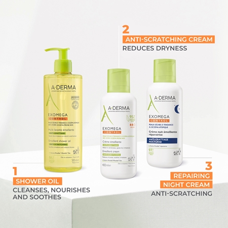 A-Derma Exomega Control Emollient Shower Oil ulei de duș emolient pentru piele uscata spre atopica