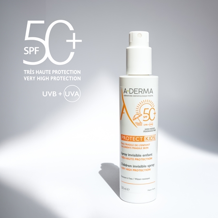 A-Derma Protect Kids Children Invisible Spray sunscreen lotion spray with SPF 50+ for children