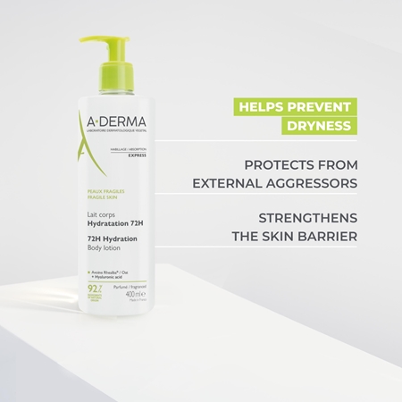 A-Derma Essentials Body Lotion 72h Hydration Mitrinošs ķermeņa losjons