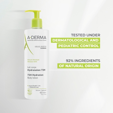A-Derma Les Indispensables Body Lotion 72h Hydration Lait corporel hydratant