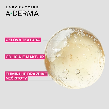A-Derma Exomega Calming Cleansing Gel čisticí a odličovací gel se zklidňujícím účinkem