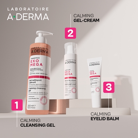 A-Derma Exomega Calming Cleansing Gel Gel Makeup Remover with soothing effect