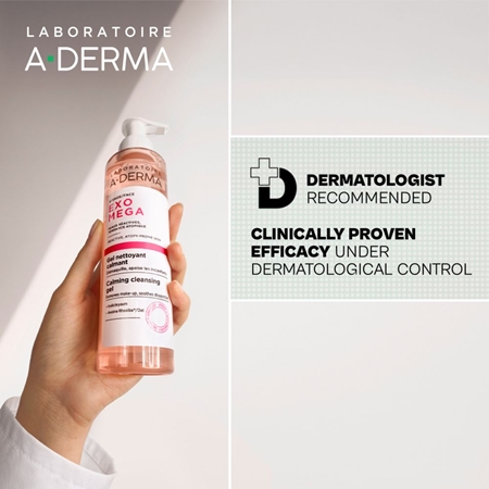 A-Derma Exomega Calming Cleansing Gel Gel Makeup Remover with soothing effect