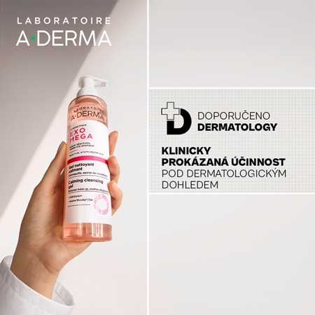 A-Derma Exomega Calming Cleansing Gel čisticí a odličovací gel se zklidňujícím účinkem