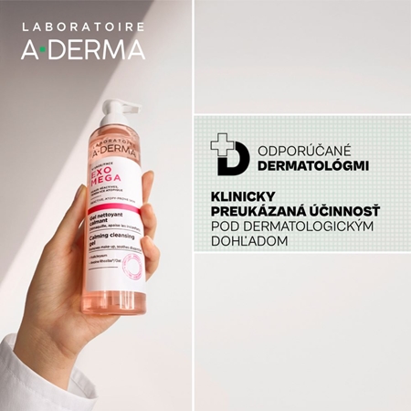 A-Derma Exomega Calming Cleansing Gel čistiaci a odličovací gél s upokojujúcim účinkom
