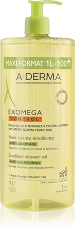 A-Derma Exomega Control Huile Lavante Émolliente huile de douche adoucissante pour peaux sèches à atopiques
