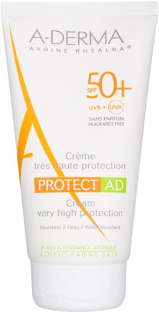 A-Derma Protect AD schützende Bräunungscreme für neurodermitische Haut SPF 50+