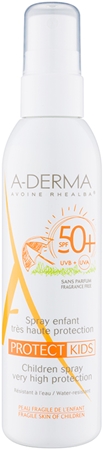 A-Derma Protect Kids ochranné opalovací mléko ve spreji SPF 50+ pro děti