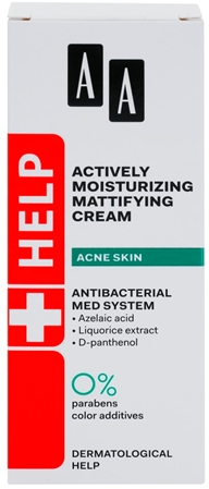AA Cosmetics Help Acne Skin krem nawilżająco-matujący