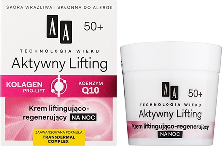 AA Cosmetics Age Technology Active Lifting Herstellende en Verstevigende Nachtcrème 50+