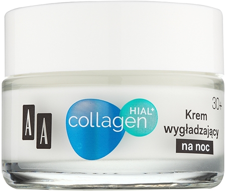 AA Cosmetics Collagen HIAL+ crema de noapte pentru netezire 30+