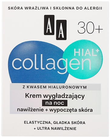 AA Cosmetics Collagen HIAL+ crema de noapte pentru netezire 30+