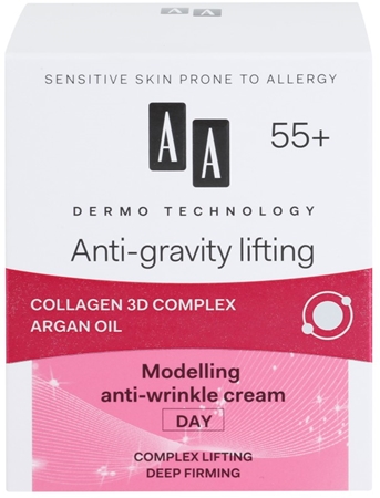 AA Cosmetics Dermo Technology Anti-Gravity Lifting modellierende Creme mit Antifalten-Wirkung 55+