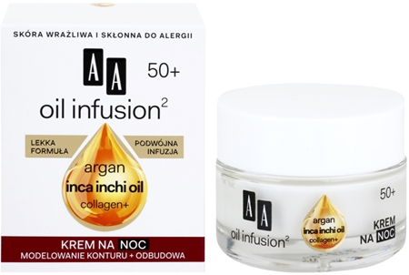 AA Cosmetics Oil Infusion2 Argan Inca Inchi 50+ noční regenerační krém s remodelujícím účinkem