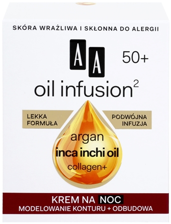 AA Cosmetics Oil Infusion2 Argan Inca Inchi 50+ noční regenerační krém s remodelujícím účinkem