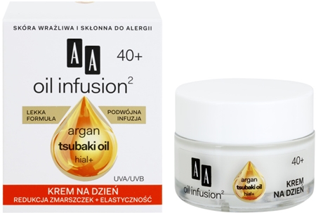 AA Cosmetics Oil Infusion2 Argan Tsubaki 40+ denný krém na obnovu pevnosti pleti s protivráskovým účinkom