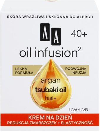 AA Cosmetics Oil Infusion2 Argan Tsubaki 40+ denný krém na obnovu pevnosti pleti s protivráskovým účinkom