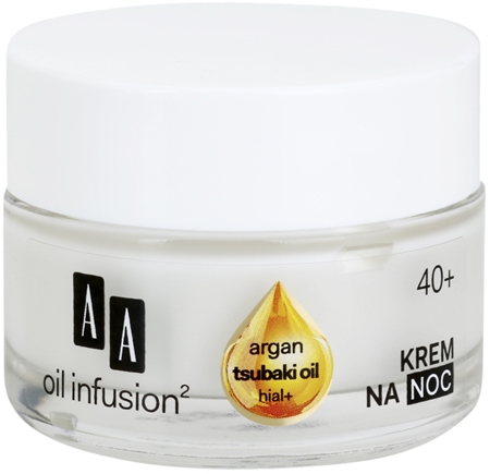 AA Cosmetics Oil Infusion2 Argan Tsubaki 40+ Regenererande nattkräm med effekt mot åldrande