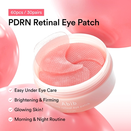Abib PDRN Retinal Eye Patch Glow Jelly eye pads to treat wrinkles, puffiness and dark circles