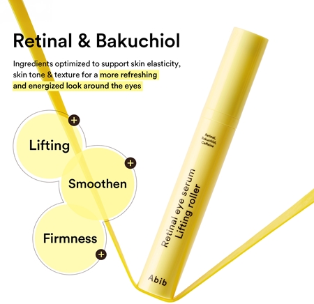 Abib Retinal Eye Serum Lifting Roller roll-on effet froid yeux anti-rides, anti-poches et anti-cernes