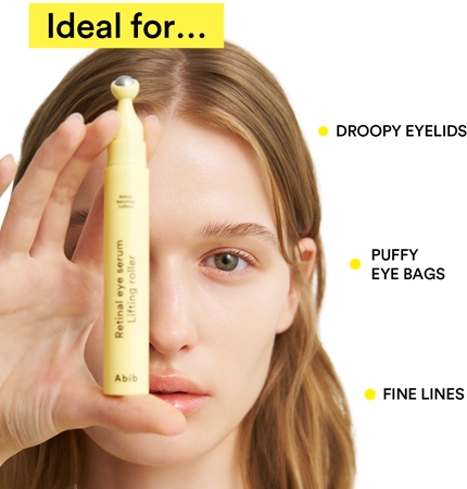 Abib Retinal Eye Serum Lifting Roller roll-on effet froid yeux anti-rides, anti-poches et anti-cernes