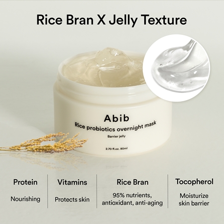 Abib Rice Probiotics Overnight Mask Barrier Jelly masque de nuit visage pour une hydratation intense